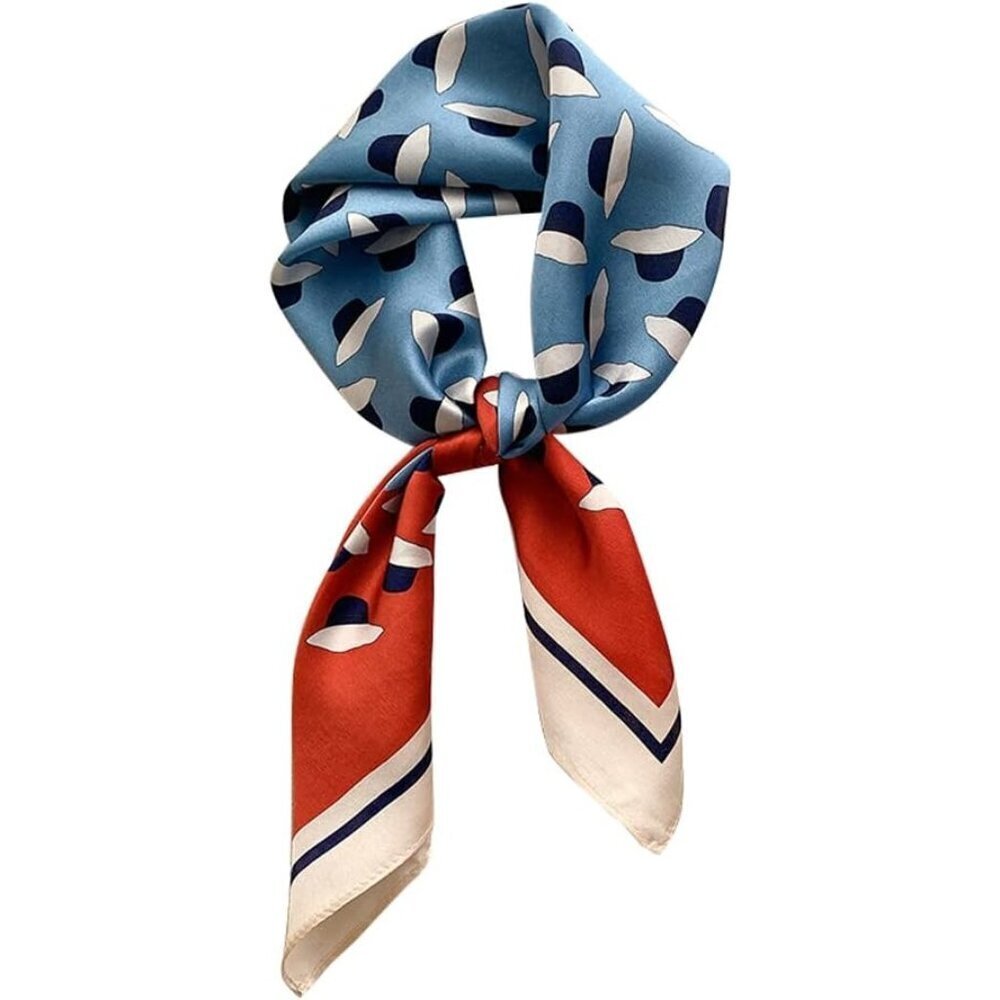 Pure Mulberry Blue Orange Square Scarf Women Soft Head Neck Scarf Gift Packed